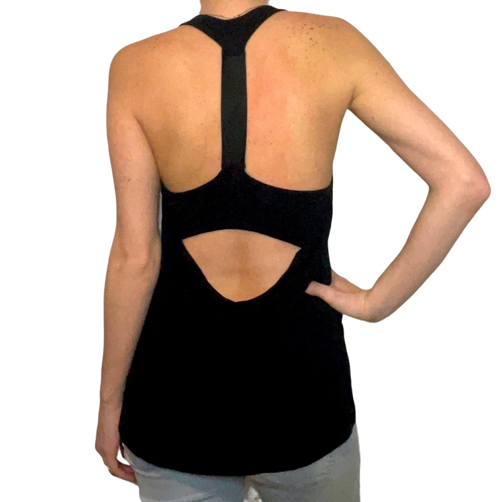 ABERCROMBIE & FITCH Active Open Back Tank Black Women Size M-L A&F